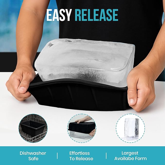 Extra Large Ice Block Mold – 8 lbs Silicone Ice Brick Maker for Ice Bath & Cold Plunge – Giant Cube for Recovery, Muscle Relief & Coolers, Dishwasher Safe (Single Mold)