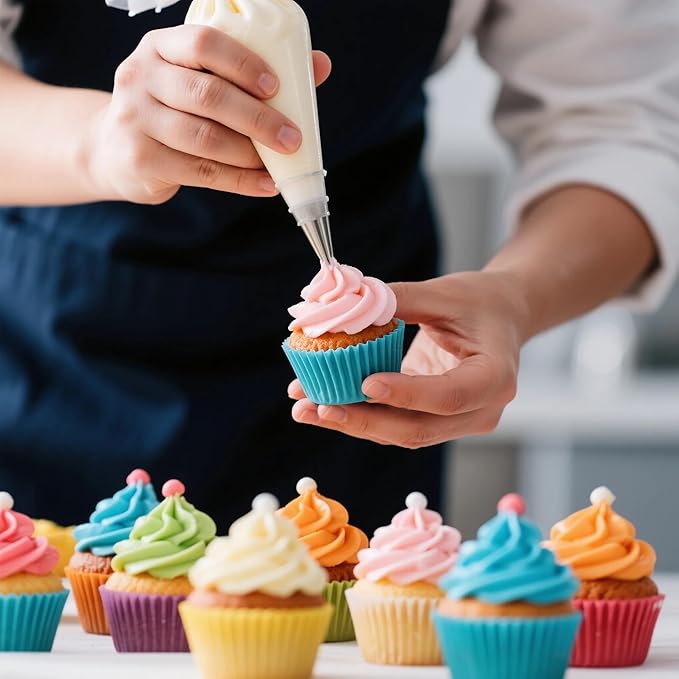 18 Inch Pastry Piping Bags - HOMIOVE 100Pack Disposable Icing Bags Thick Anti-Burst Pastry Icing Frosting Piping Bag Tipless Icing Bags for Decorating Cupcakes Cakes Cookies