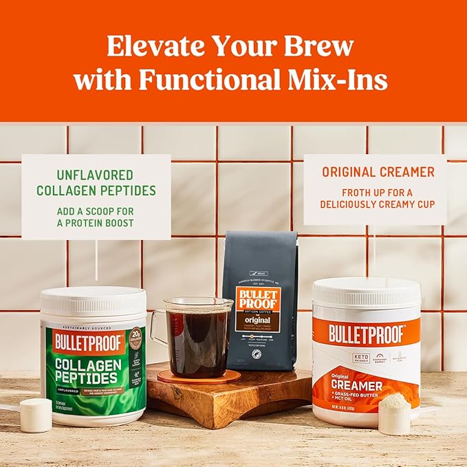 Bulletproof The Mentalist Medium-Dark Roast Ground Coffee, 12 Ounces, Clean Coffee Tested for Toxins, Packaging May Vary