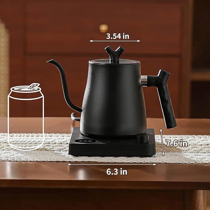 Water Kettle Electric,Gooseneck Electric Kettle with 50pcs Coffee Filter,±1℉ Temperature Control, Fast Heating, Stainless Steel Interior, Ideal for Precise Pour-Over Coffee and Tea