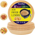 parchment paper for air fryer, 7.9inch round air fryer liners disposable,125PCS Non-stick parchment paper sheets for 5-8QT airfryer liners, Baking, Roasting Microwave