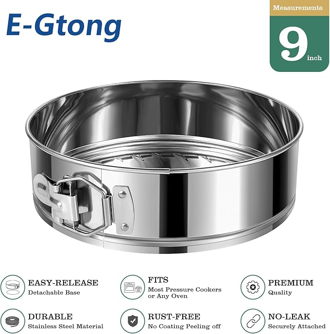 9 Inch Springform Cake Pan, Stainless Steel Springform Pans, Leakproof & Nonstick Cheesecake Pan with Removable Bottom, Round Spring Form Cake Pan For Baking