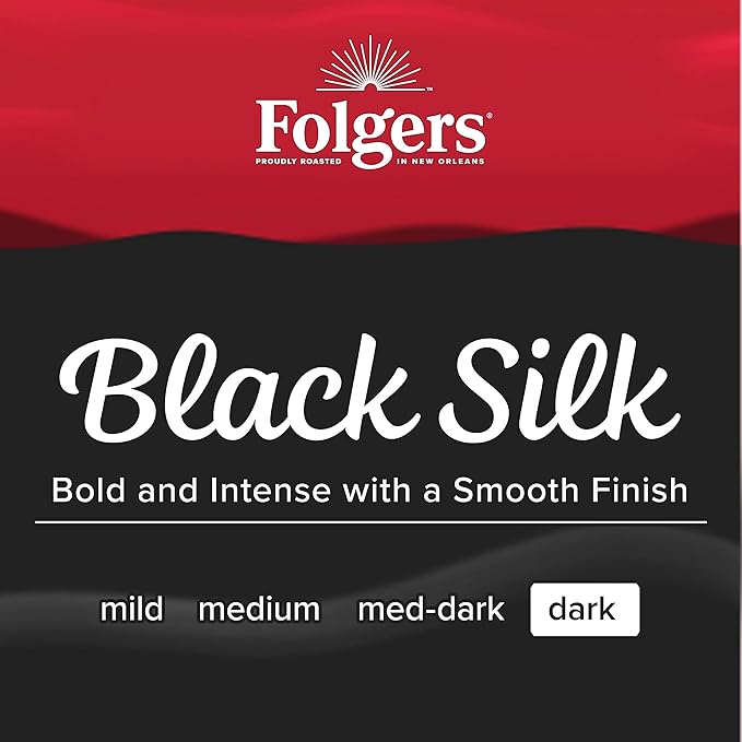 Folgers Black Silk Dark Roast Coffee, 128 Keurig K-Cup Pods