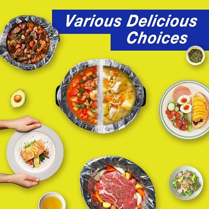 Slow Cooker Liners,3-8 Quart Cooking Bags Large Size 13"x 21", Disposable Slow Cooker Bags Oval For Crock Pot 20PCS