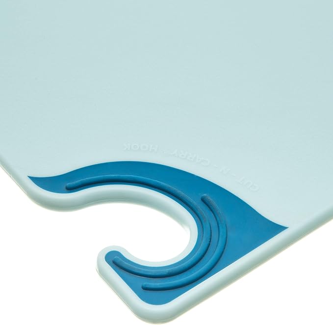 San Jamar Saf-T-Grip Plastic Cutting Board with Safety Hook, 9" x 12" x 0.375", Blue, (Pack of 6)