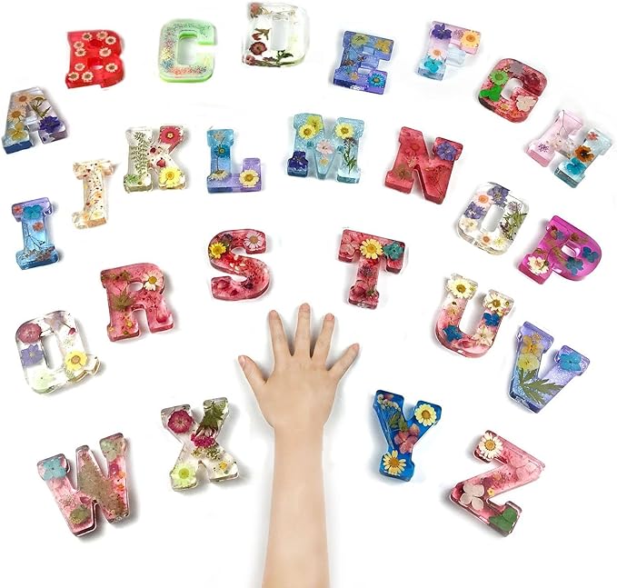 4 inch 26 Pack English Letter Silicone Mold - Alphabet Capital & Large Letter Resin Casting Mold