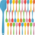 Irenare 30 Pcs Silicone Spatulas 11 Inch Large Rubber Spatulas Heat Resistant Non Stick Flexible Scrapers Baking Mixing Tool Cookware Dishwasher Safe, 6 Colors