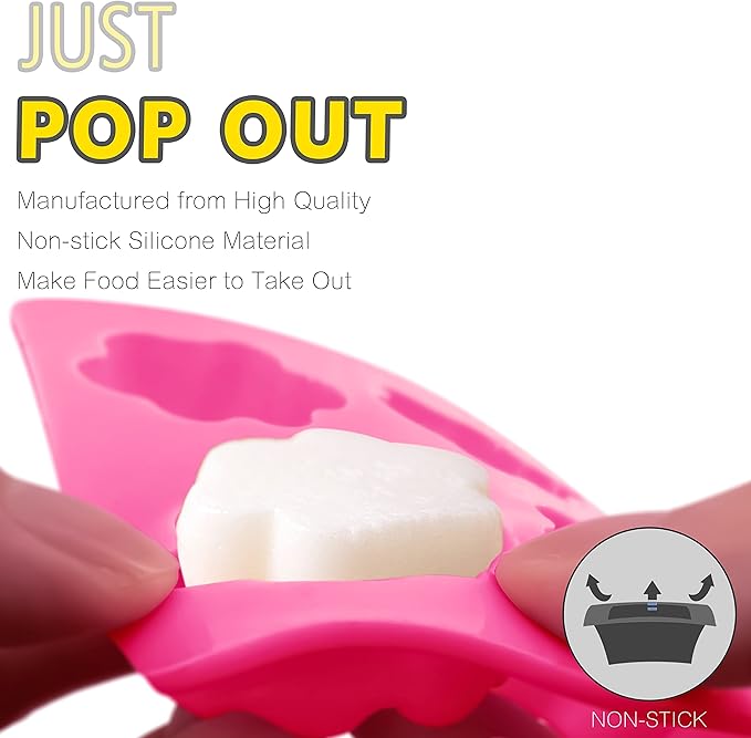Anaeat Reusable Silicone Molds with Puppy Dog Paw and Bone Shaped, Flexible & Non-Stick Ice Cube Tray, Candy and Chocolate Making Mold for Homemade Baking Dog Treats, Jelly, Biscuit & Cupcake (4 Pack)