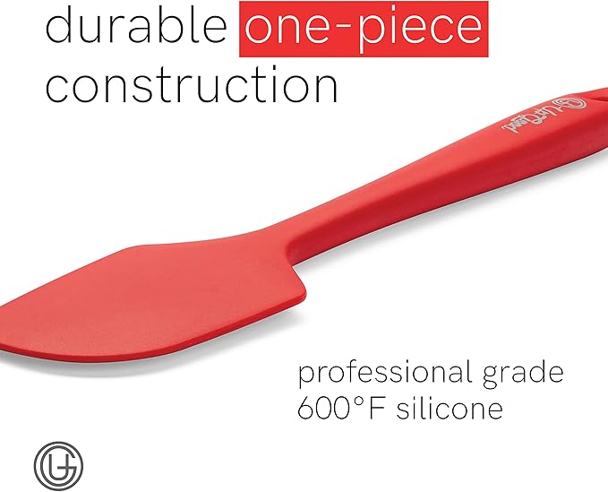 UpGood Silicone Spatula Set 600°F - High Heat Resistant Nonstick, Small and Large Kitchen Spatulas - Flexible BPA Free Professional Grade Cookware - Utensils for Cooking, Baking, Mixing(4 Pcs, Red)