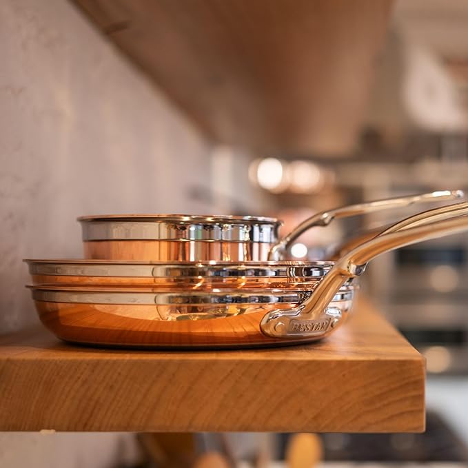 Hestan - CopperBond Collection - 100% Pure Copper Frying Pan, Induction Cooktop Compatible, 12.5-Inch