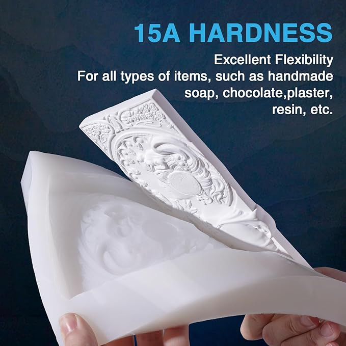 LET'S RESIN Silicone Mold Making Kit 15A, 4H Faster Curing Liquid Silicone Rubber, Super Elastic Translucent Clear Mold Making Kit, Molding Silicone for Silicone Molds, Soap Making, Clay(22lbs)
