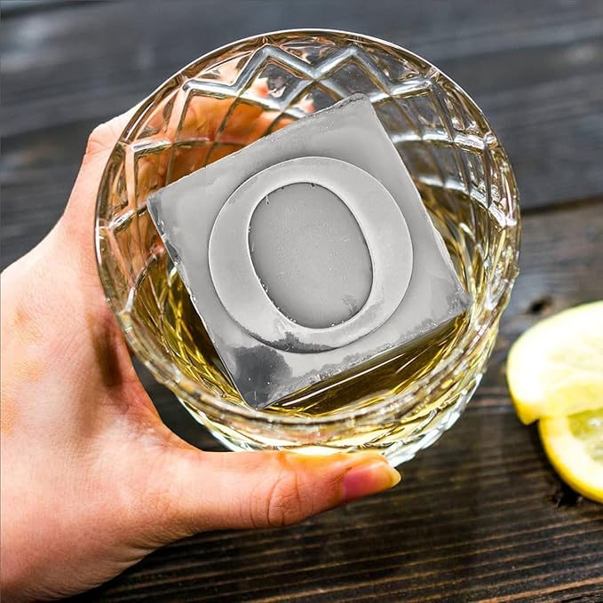Letter O Monogram Ice Cube Mold Custom Ice Cube Mold 2 Inch Big Initials Silicone Ice Cube Tray Gifts for DAD Gifts for Him