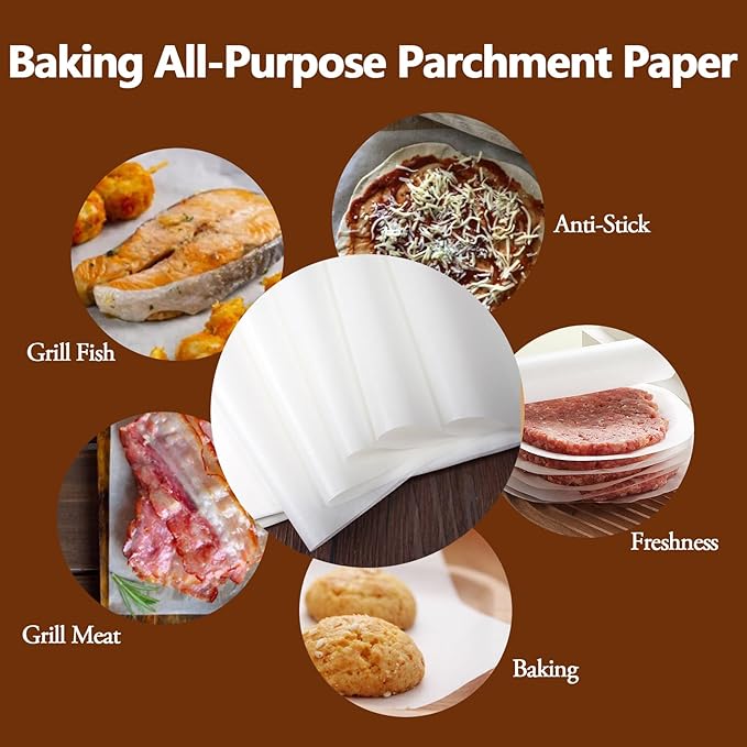 200PCS Thickened Precut Parchment Paper Sheets,12×16 In Heavy Duty Non-Toxic & Unbleached Parchment Baking Paper, Parchment Paper for Baking, Grilling, Comes in Convenient Packaging