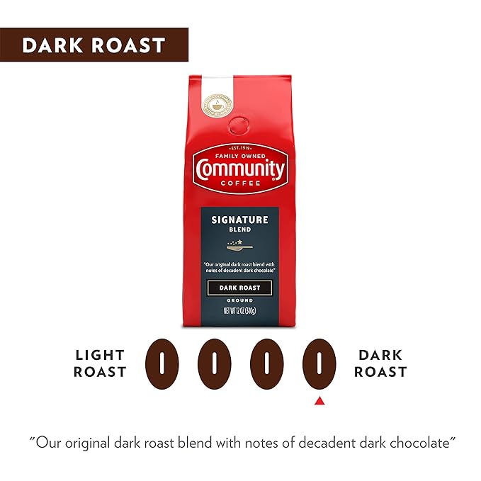 Community Coffee Premium Ground Coffee, Signature Blend, Dark Roast, 12 Ounce (Pack of 1)
