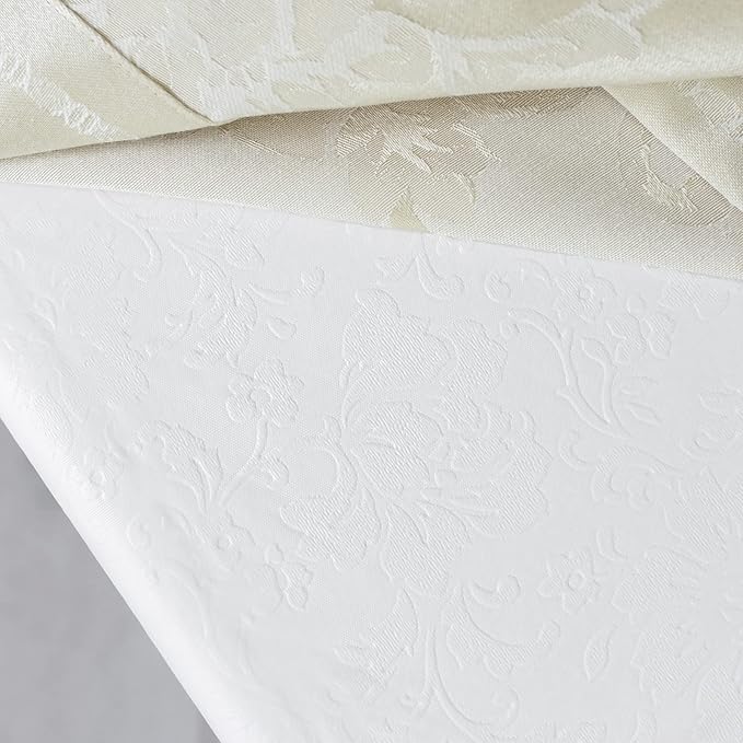 Benson Mills Deluxe Heavy Duty Vinyl Table Pad, Premium Table Protector, Waterproof with Flannel Backing, Quilted Design and Customizable (Off-White, 52" X 70" Rectangular)
