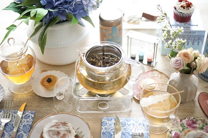 Teabloom Kyoto 2-in-1 Tea Kettle and Tea Maker – Glass Teapot with Removable Loose Tea Filter – Tea Connoisseur's Choice