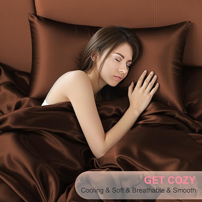 Mulberry Silk Pillow Cases 2 Pack Standard Size 20x26 Inches with Hidden Zipper, Ultra Smooth and Soft Breathable Cooling Silk Satin Pillowcase Set of 2, Better for Hair and Skin, Gifts for Women Men