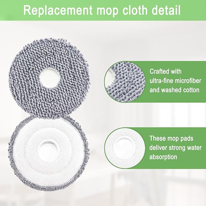 Replacement Parts Accessories Kit for iRobot Roomba Plus 505 Combo 405 Combo Robot Vacuum Cleaner, 2 Roller Brush, 6 Mop Pads, 6 Filters, 8 Side Brush, 8 Vacuum Bags