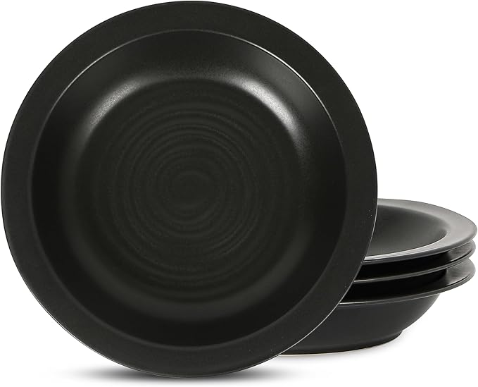 Stone Lain Orbit 4-Piece Pasta Bowl Set Stoneware, Charcoal