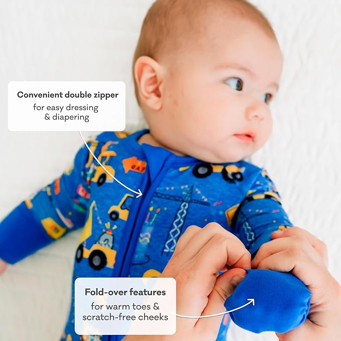 Little Sleepies Pajamas for Baby Boys & Girls, Viscose from Bamboo Baby Pajamas, Preemie & Newborn Sleepers, 2-Way Zipper PJs