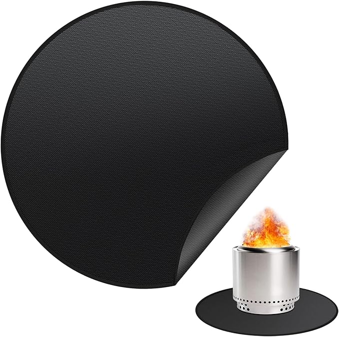 36" Fire Pit Mat for Solo Stove Bonfire, Round Fireproof Under Grill Mats for Outdoor Grill, Portable Camping Stove Mat for Solo Stove Accessories