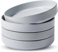 famiware Star 8.25" Pasta Bowls, Large Dinner Bowls Set of 4, Salad Bowl Plates, Shallow Bowls for Eating, Light Gray
