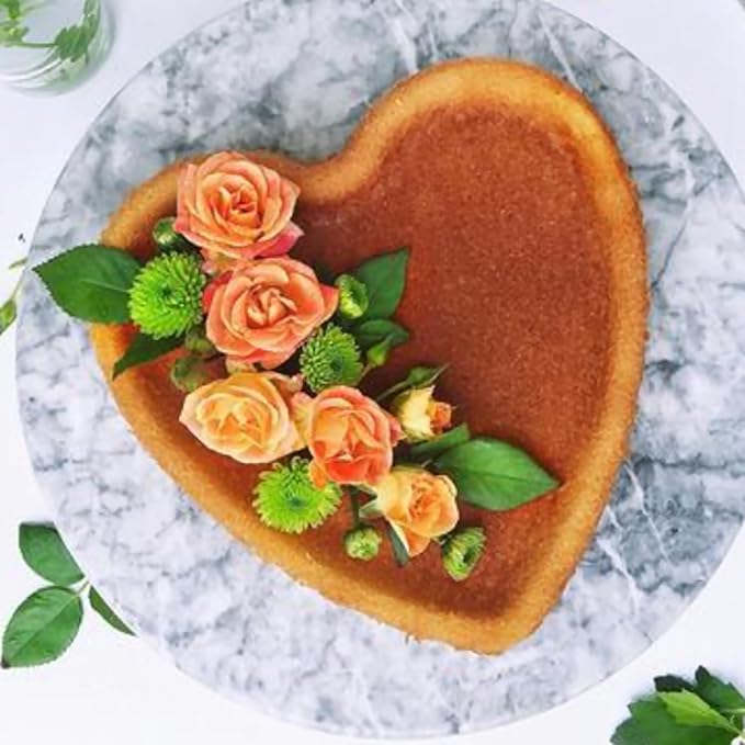Set of 2 Heart-shaped cake pan, heart-shaped cake tin, aluminum, 8-inch heart-shaped, for weddings, parties, family and other occasions cake (8 x 2 Inch,Set of 2)