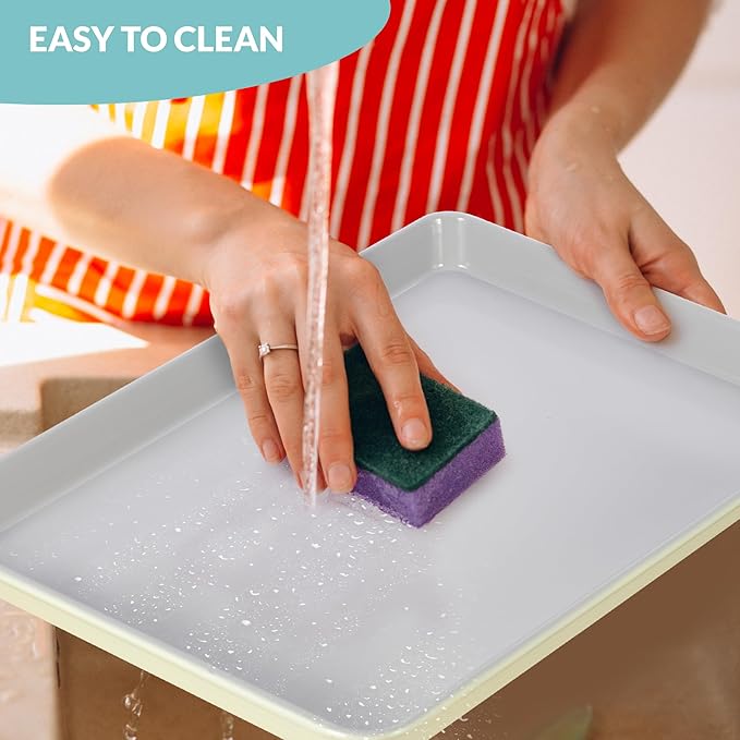 Boxiki Kitchen Non-Stick Ceramic Baking Sheet - Slick & Non-Toxic Ceramic Coating, PTFE & PFOA Free Cookie Sheet Pan - Cookie Sheet, Perfect for Baking, Roasting, and More (Half Sheet Pan)
