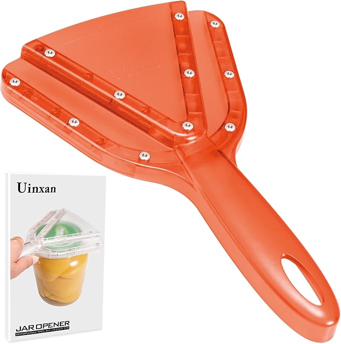 Jar Opener for Weak Hand & Seniors with Arthritis,Easy Twist Off Bottle Caps,Patent | Unique Kitchen Gadgets, Christmas Gifts for Elderly/Women/Men (Orange)