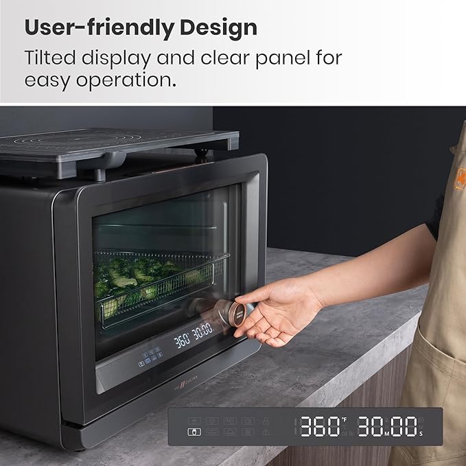 VAL CUCINA VAL BOARD Cutting Board, Compatible with VAL CUCINA Air Fryer Toaster Steam Oven, Creates Storage Space, Protects Cabinets, Black
