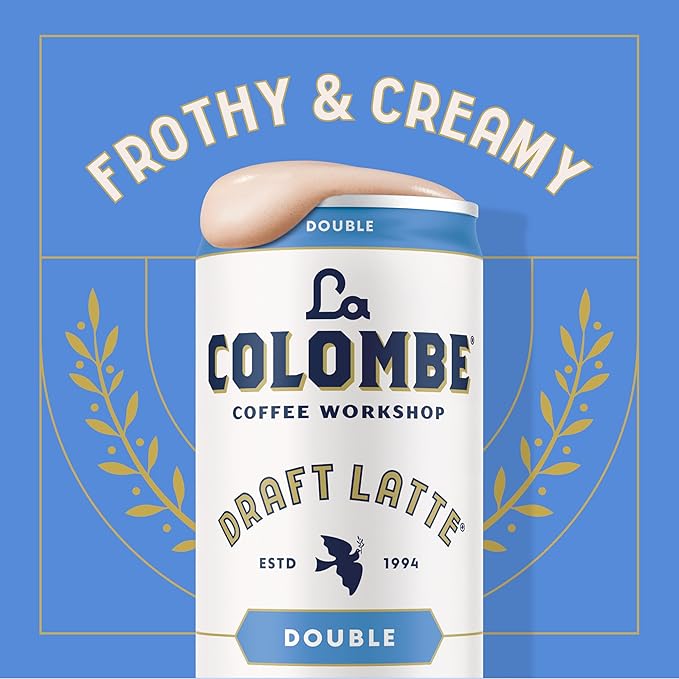 La Colombe Coffee, Double Draft Latte, 11 fl oz Cans (Pack of 12), Coffeehouse Quality Cold Brew, Specialty Grade Coffee Beans, Ready-to-Drink On-the-Go