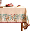 patdrea Designer French Tablecloth for Rectangle Table,Vintage Linen Trees Pattern Beige Tablecloths,Decoration Table Cover for Kitchen Dining Christmas,Thanksgiving,55"x87"-Tatiana D