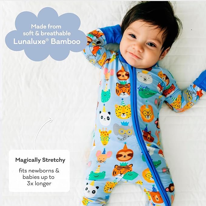 Little Sleepies Pajamas for Baby Boys & Girls, Viscose from Bamboo Baby Pajamas, Preemie & Newborn Sleepers, 2-Way Zipper PJs