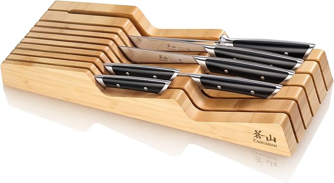 Cangshan HELENA Series German Steel Forged 7-Piece In-Drawer Knife Set (Black)