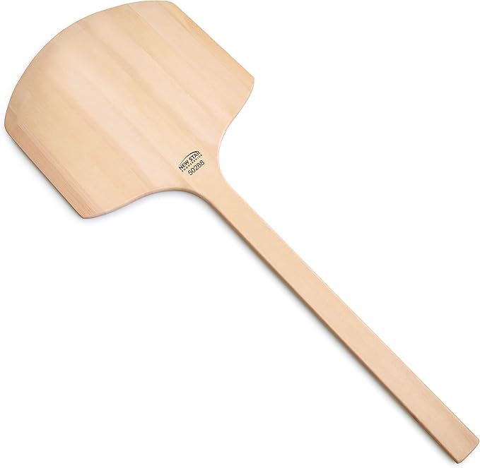 New Star Foodservice 50288 Restaurant-Grade Wooden Pizza Peel, 14" L x 14" W Plate, with 22" L Wooden Handle, 36" Overall Length