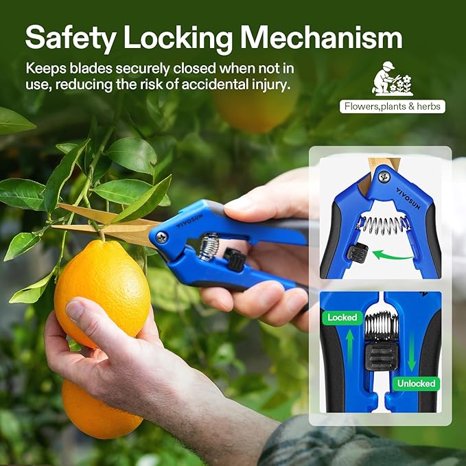 VIVOSUN 3-Pack 6.5 Inch Gardening Scissors Hand Pruner Pruning Shear with Titanium Coated Curved Precision Blades
