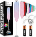 Zulay Kitchen Handheld Milk Frother with Duracell AA Batteries – Ultra Fast Electric Mixer & Foam Maker, Easy-Clean Drink Mixer for Coffee & More - Lavender