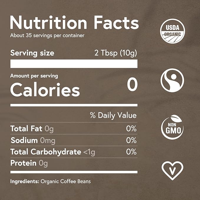 Fabula Coffee Decaf Dark Roast Freshly Ground - Organic - Low Acid - Single Origin - Non-GMO - Mold Free - 12 Ounces