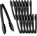 [Black Tongs 9'' Inches] Plasticpro 9'' Serving Tongs Heavy Duty Reusable Kitchen and BBQ Black Serving Tong for party's, Caterings, Events, Buffet, Weddings, And every Day use Pack of 12