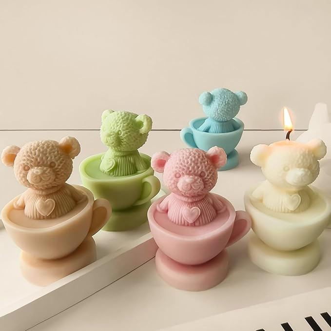 Bear Resin Casting Silicone Mold - Animal 3D Mold for Candle Making
