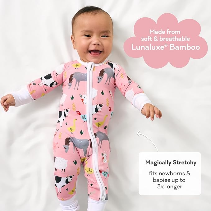 Little Sleepies Pajamas for Baby Boys & Girls, Viscose from Bamboo Baby Pajamas, Preemie & Newborn Sleepers, 2-Way Zipper PJs