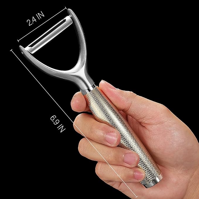KULUNER Luxury Y-Type Vegetable Peeler – 24K Gold Plated Handle, 304 Stainless Steel Ultra Sharp Blade, Ideal for Potatoes, Apples, and Other Fruits & Vegetables
