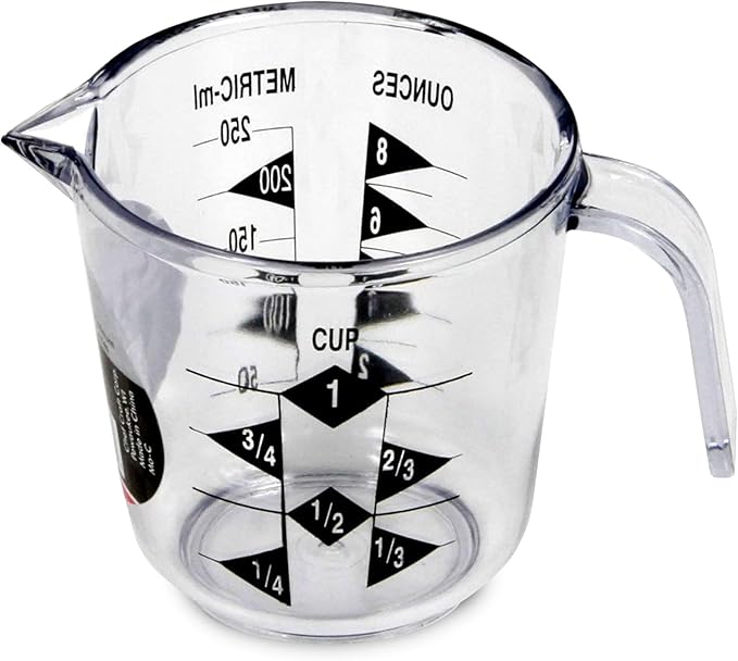 Chef Craft Select Plastic Measuring Cup, 1 Cup Capacity, Clear