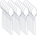 Liacere 360 Pieces Clear Plastic Spoons - Heavyweight Disposable Spoons-6.7inch Heavy Duty clear Cutlery - Plastic Utensils - Perfect for Chrismas Parties and Restaurants for Spring