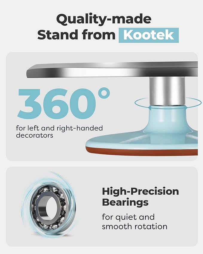 Kootek Aluminium Alloy Revolving Cake Stand 12 Inch Rotating Cake Turntable for Cake, Cupcake Decorating Supplies