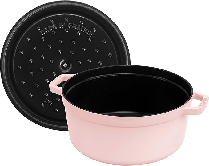 Staub Cast Iron Round Cocotte 7-quart-Peony Pink
