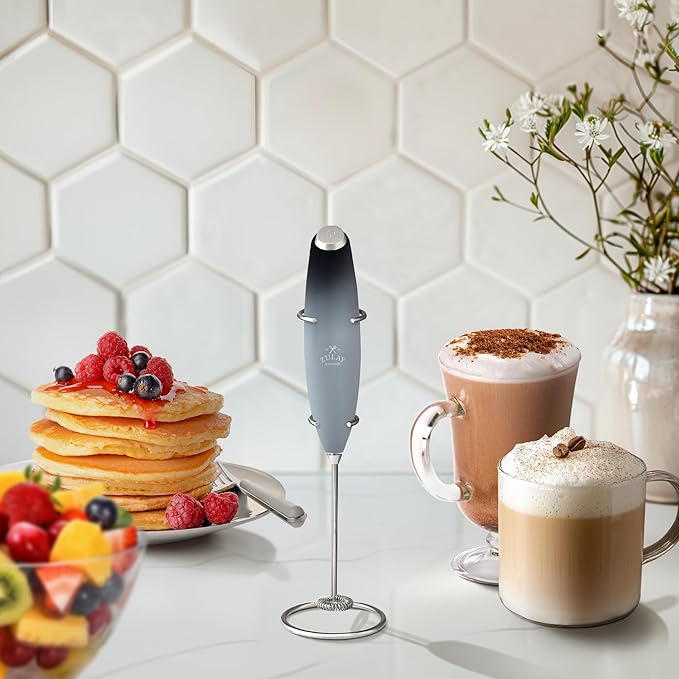 Zulay Kitchen Powerful Milk Frother Wand - Ultra Fast Handheld Drink Mixer - Electric Whisk Foam Maker for Coffee, Lattes, Cappuccino, Matcha & Creamer