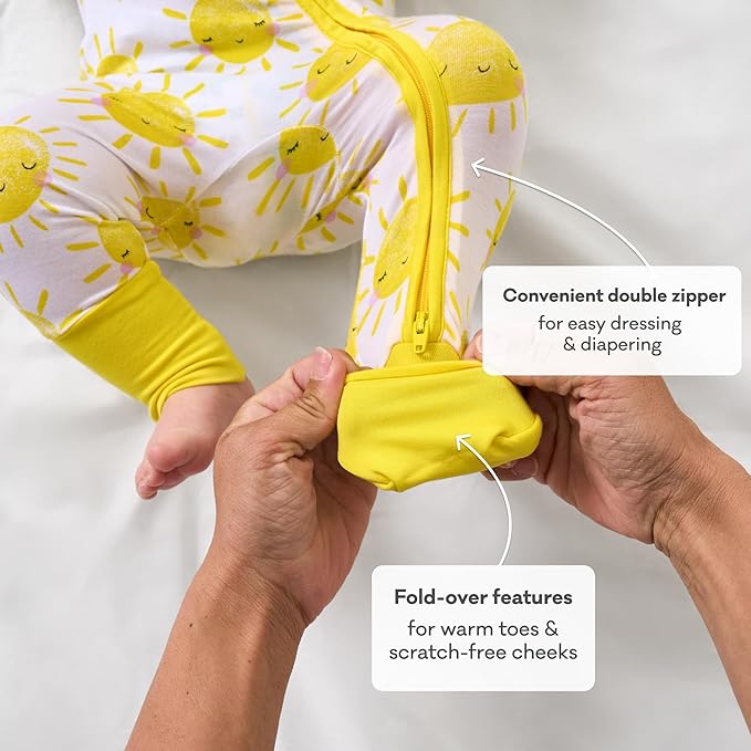 Little Sleepies Pajamas for Baby Boys & Girls, Viscose from Bamboo Baby Pajamas, Preemie & Newborn Sleepers, 2-Way Zipper PJs
