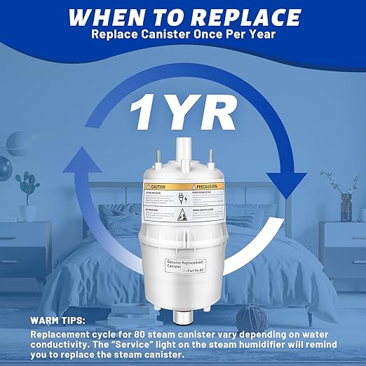 Upgrade 80 Canister Substitute for Aprilaire 80 Replacement Canister, 80 Steam Canister for Aprilaire 800 Replacement Canister OEM, Canister Part No. 80 for Aprilaire 800 801 865 866 Humidifier 1 Pack