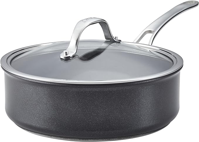 Anolon X Hybrid Nonstick Induction Saute Pan With Lid, 3.5 Quart - Charcoal Gray